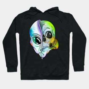 Rainbow Alien Skull Hoodie